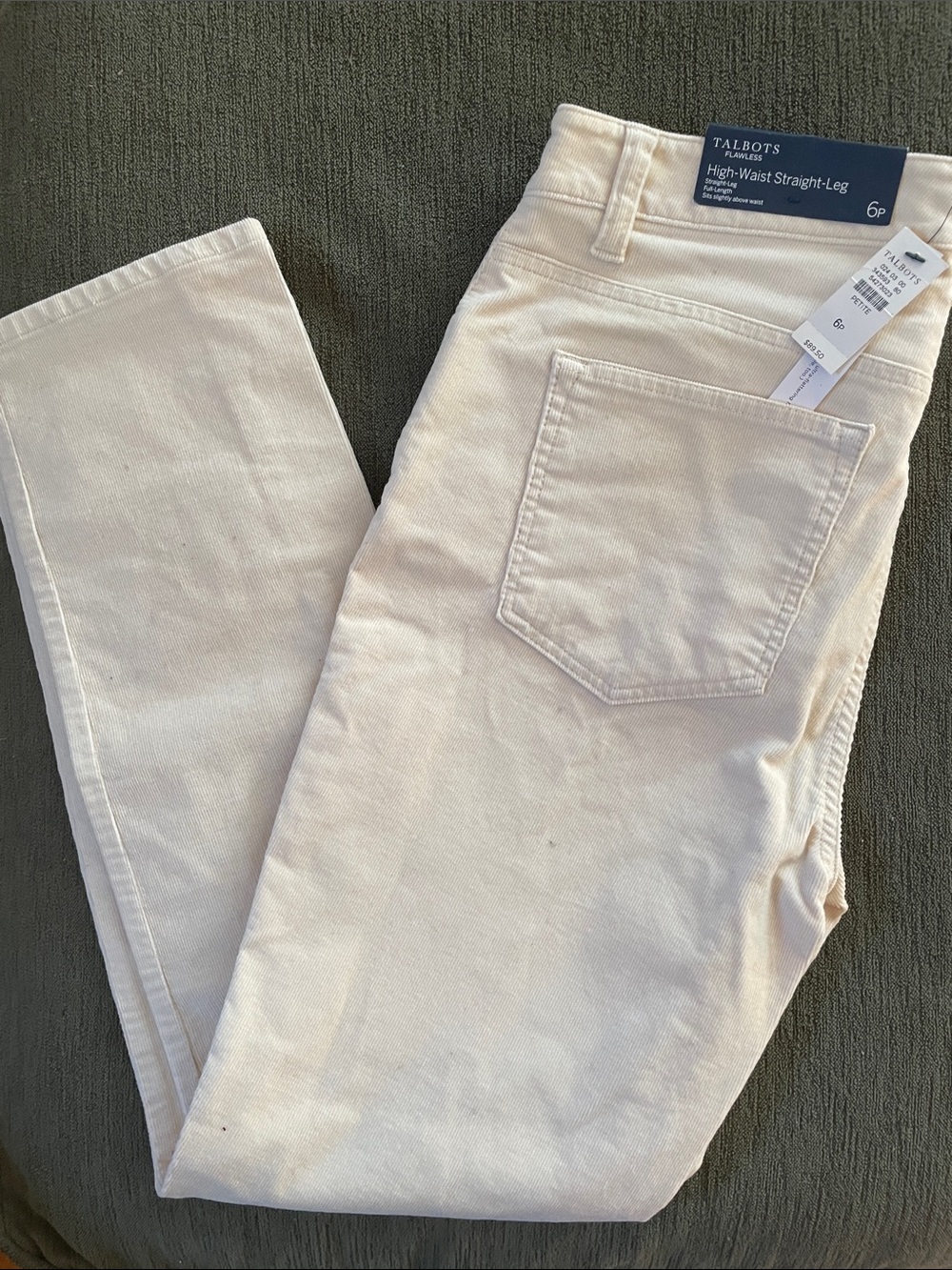 Talbots Straight-Leg High-Rise Jeans in Off-White